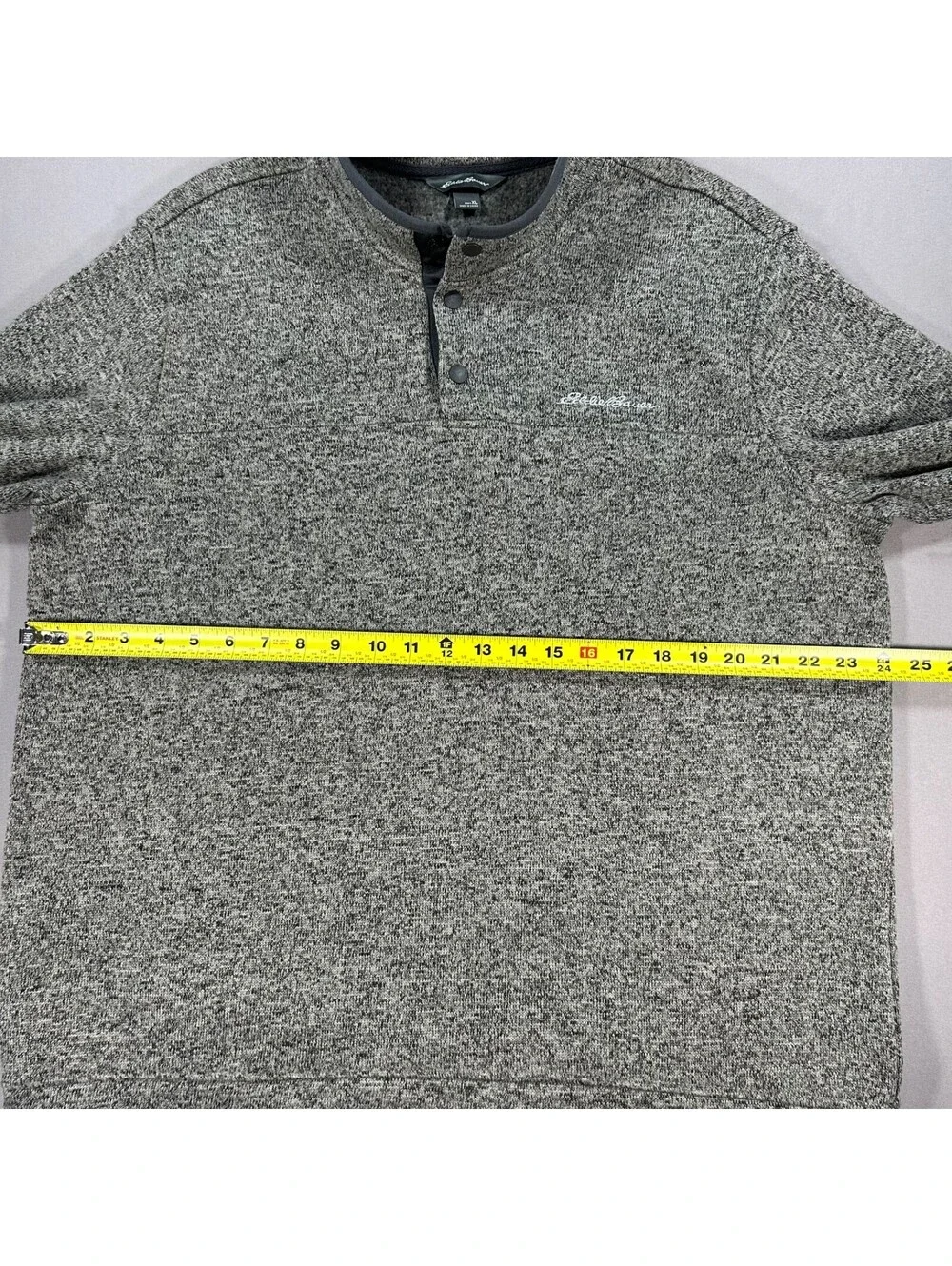 Eddie Bauer Men’s 1/4 Snap Fleece Pullover Sweater Sz XL Polyester Grey